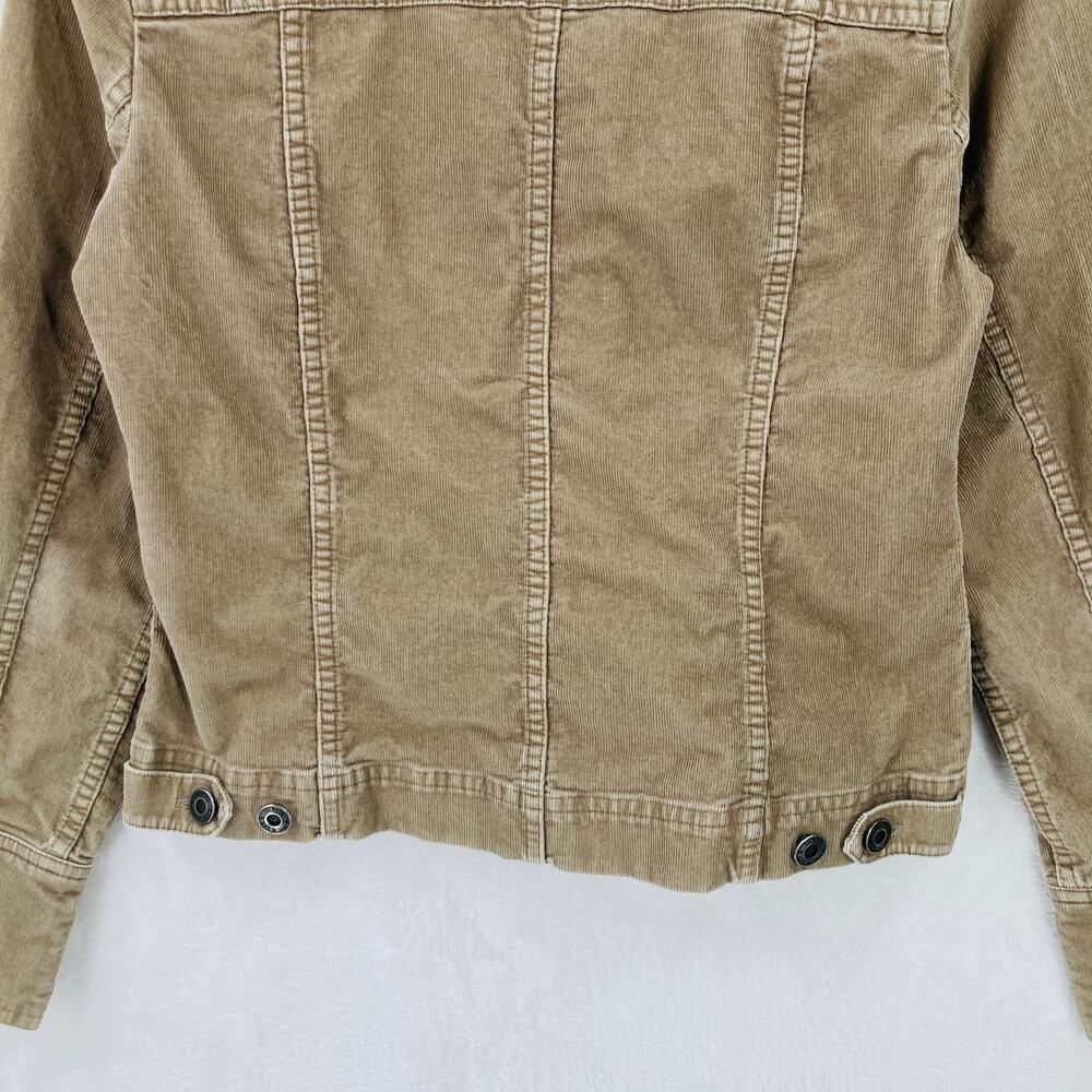 Talbots Petites Corduroy Trucker Jacket Womens Size P (XS) Stretch Full Zip Tan - Picture 10 of 13